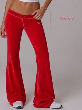 VTG Y2K Victoria’s Secret Pink Flare Ultra Low Rise Sleep Pants Red Women’s XS